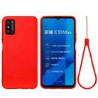 For Huawei Honor X10 Max Pure Color Liquid Silicone Shockproof Full Coverage Case(Red) - 1