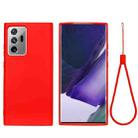 For Samsung Galaxy Note20 Ultra Pure Color Liquid Silicone Shockproof Full Coverage Case(Red) - 1