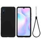 For Xiaomi Redmi 9A Pure Color Liquid Silicone Shockproof Full Coverage Case(Black) - 1