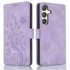 For Samsung Galaxy A34 5G Dreamy Butterfly Love Flower Embossed Leather Phone Case(Purple) - 1