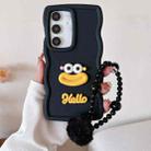 For Samsung Galaxy A14 4G / 5G Cartoon Sausage Mouth TPU Phone Case with Bead Chain(Black) - 1