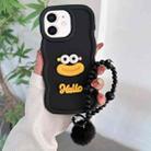 For iPhone 11 Cartoon Sausage Mouth TPU Phone Case with Bead Chain(Black) - 1