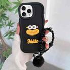 For iPhone 11 Pro Cartoon Sausage Mouth TPU Phone Case with Bead Chain(Black) - 1