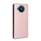 For Nokia 8.3 5G Carbon Fiber Texture Horizontal Flip TPU + PC + PU Leather Case with Card Slot(Pink) - 3