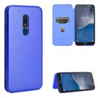 For Nokia C3 Carbon Fiber Texture Horizontal Flip TPU + PC + PU Leather Case with Card Slot(Blue) - 1