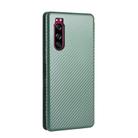 For Sony Xperia 5 ll Carbon Fiber Texture Horizontal Flip TPU + PC + PU Leather Case with Card Slot(Green) - 3