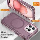 For iPhone 16 Pro Life Waterproof Rugged MagSafe Magnetic Phone Case(Purple+Pink) - 3