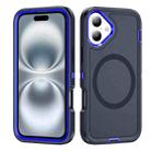 For iPhone 16 Plus Life Waterproof Rugged MagSafe Magnetic Phone Case(Dark Blue+Royal Blue) - 1