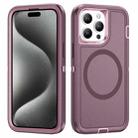 For iPhone 15 Pro Max Life Waterproof Rugged MagSafe Magnetic Phone Case(Purple+Pink) - 1