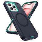 For iPhone 15 Pro Max Life Waterproof Rugged MagSafe Magnetic Phone Case(Dark Blue+Light Blue) - 2