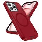 For iPhone 15 Pro Life Waterproof Rugged MagSafe Magnetic Phone Case(Red) - 2