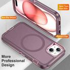 For iPhone 15 Life Waterproof Rugged MagSafe Magnetic Phone Case(Purple+Pink) - 3