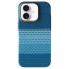 For iPhone 16 Metal Lens Protection Frame MagSafe PC Phone Case(Moon Blue) - 1