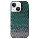 For iPhone 15 Plus Metal Lens Protection Frame MagSafe PC Phone Case(Sand Green) - 1