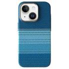 For iPhone 14 Plus Metal Lens Protection Frame MagSafe PC Phone Case(Moon Blue) - 1