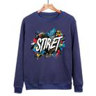 Alphabet Printed Casual Loose Round Neck Sweatshirt Print On Your Demand, Size:S(Navy Blue) - 1