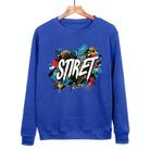 Alphabet Printed Casual Loose Round Neck Sweatshirt Print On Your Demand, Size:S(Blue) - 1