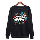 Alphabet Printed Casual Loose Round Neck Sweatshirt Print On Your Demand, Size:L(Black) - 1