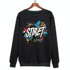 Alphabet Printed Casual Loose Round Neck Sweatshirt Print On Your Demand, Size:XL(Black) - 1