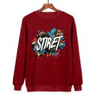 Alphabet Printed Casual Loose Round Neck Sweatshirt Print On Your Demand, Size:XL(Wine Red) - 1