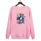 Boy Printed Casual Loose Round Neck Sweatshirt Print On Your Demand, Size:XS(Pink) - 1