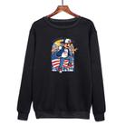 Boy Printed Casual Loose Round Neck Sweatshirt Print On Your Demand, Size:M(Black) - 1