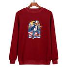 Boy Printed Casual Loose Round Neck Sweatshirt Print On Your Demand, Size:M(Wine Red) - 1