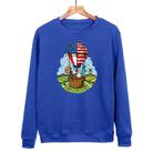 Balloon Printed Casual Loose Round Neck Sweatshirt Print On Your Demand, Size:M(Blue) - 1
