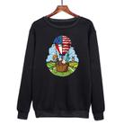 Balloon Printed Casual Loose Round Neck Sweatshirt Print On Your Demand, Size:L(Black) - 1