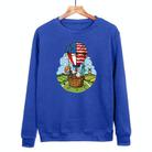 Balloon Printed Casual Loose Round Neck Sweatshirt Print On Your Demand, Size:XXXL(Blue) - 1