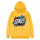 Alphabet Printed Fleece Hooded Sweatshirt Print On Your Demand, Size:XS(Yellow) - 1