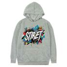 Alphabet Printed Fleece Hooded Sweatshirt Print On Your Demand, Size:L(Grey) - 1