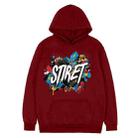 Alphabet Printed Fleece Hooded Sweatshirt Print On Your Demand, Size:L(Wine Red) - 1
