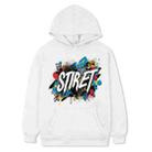 Alphabet Printed Fleece Hooded Sweatshirt Print On Your Demand, Size:XL(White) - 1