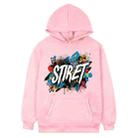 Alphabet Printed Fleece Hooded Sweatshirt Print On Your Demand, Size:XXL(Pink) - 1
