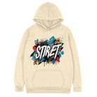 Alphabet Printed Fleece Hooded Sweatshirt Print On Your Demand, Size:XXL(Khaki) - 1