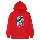 Boy Printed Fleece Hooded Sweatshirt Print On Your Demand, Size:S(Red) - 1