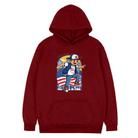 Boy Printed Fleece Hooded Sweatshirt Print On Your Demand, Size:S(Wine Red) - 1