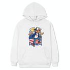 Boy Printed Fleece Hooded Sweatshirt Print On Your Demand, Size:XL(White) - 1