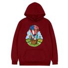 Balloon Printed Fleece Hooded Sweatshirt Print On Your Demand, Size:L(Wine Red) - 1