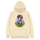 Balloon Printed Fleece Hooded Sweatshirt Print On Your Demand, Size:XL(Khaki) - 1