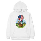 Balloon Printed Fleece Hooded Sweatshirt Print On Your Demand, Size:XXL(White) - 1