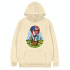 Balloon Printed Fleece Hooded Sweatshirt Print On Your Demand, Size:XXL(Khaki) - 1