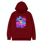 Astronaut Printed Fleece Hooded Sweatshirt Print On Your Demand, Size:S(Wine Red) - 1