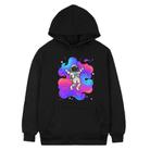 Astronaut Printed Fleece Hooded Sweatshirt Print On Your Demand, Size:L(Black) - 1