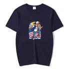 Boy Printed Round Neck Modal Short Sleeve T-shirt Print On Your Demand, Size:XXXL(Navy Blue) - 1