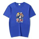 Boy Printed Round Neck Modal Short Sleeve T-shirt Print On Your Demand, Size:XXXXL(Blue) - 1