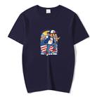Boy Printed Round Neck Modal Short Sleeve T-shirt Print On Your Demand, Size:XXXXL(Navy Blue) - 1