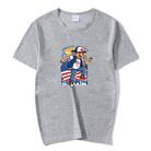Boy Printed Round Neck Modal Short Sleeve T-shirt Print On Your Demand, Size:XXXXL(Lake Blue) - 1