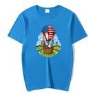 Balloon Printed Round Neck Modal Short Sleeve T-shirt Print On Your Demand, Size:S(Lake Blue) - 1